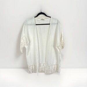 100% Linen Open Front Cardigan Women’s One Size Made in Italy Beach Coastal Boho